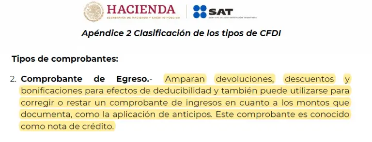 Tipos de CFDI