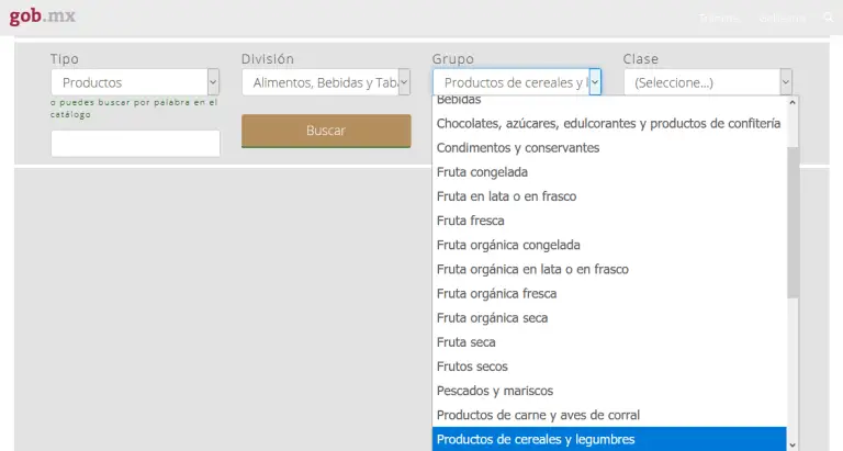 Buscar en el Catalogo de Productos y Servicios - Paso 3