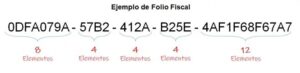 Ejemplo de Folio Fiscal del CFDI