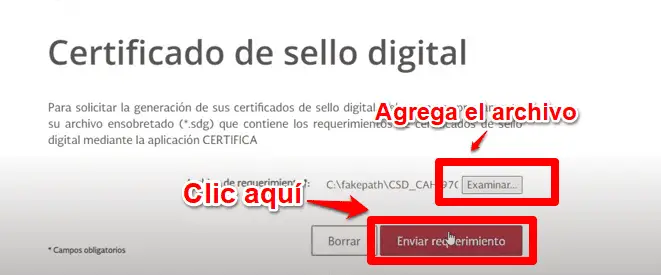 Renovación de certificado de sello digital 